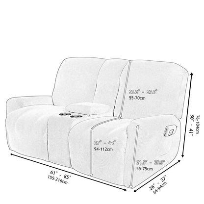 Recliner Loveseat Slipcovers with Cup Holder and Middle Console Cover