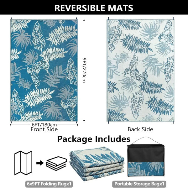 Outdoor Reversible Rug Waterproof 6x9 ft.