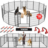 Metal Dog Fence with 2 Gates,16 Panels and 40" High