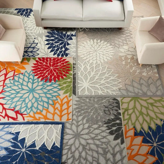 Indoor/Outdoor Multicolor 7' x 10' Area Rug (Black & White only)
