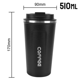 Travel Thermo Cafe Coffee Mug - Stainless Steel