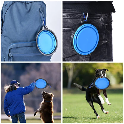 Collapsible Silicone Dog Food Water Bowl