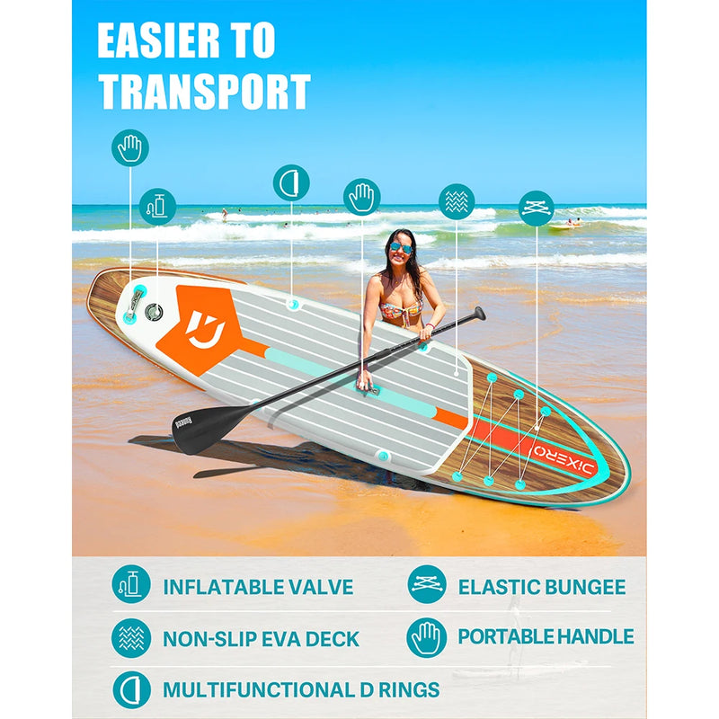 Waterproof Inflatable Paddle Board 11''x33''x6''