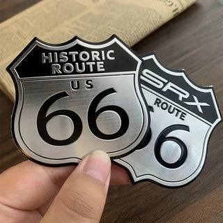 Historic Route US 66, Aluminum 3D Sticker