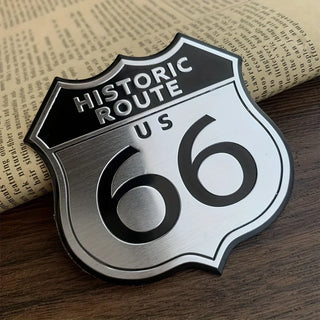 Historic Route US 66, Aluminum 3D Sticker