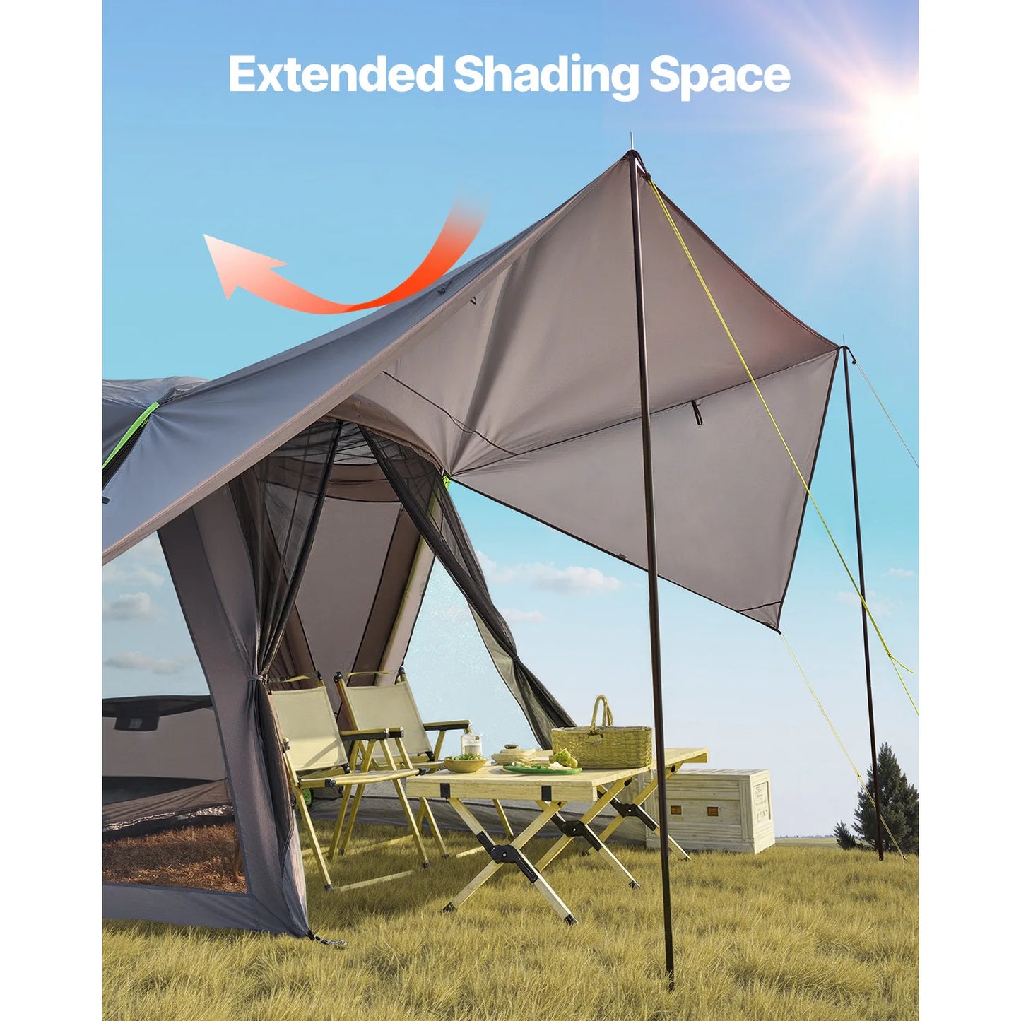 SUV Tent for Camping with Shade Awning and Mesh Windows
