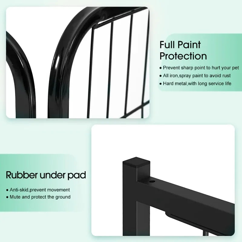 Metal Dog Fence with 2 Gates, 40", 16 Panels