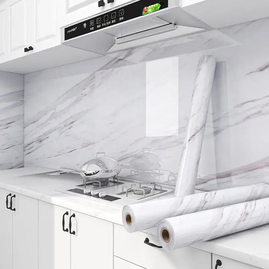 Adhesive Wallpaper Marble Decor 31.5 in. Width