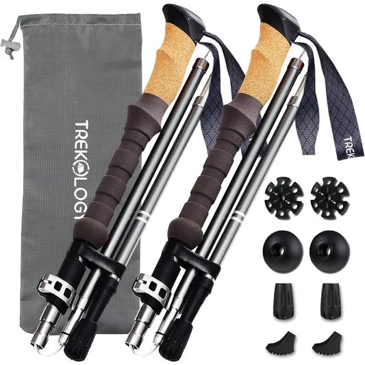 High quality Cork Grip Trekking Poles