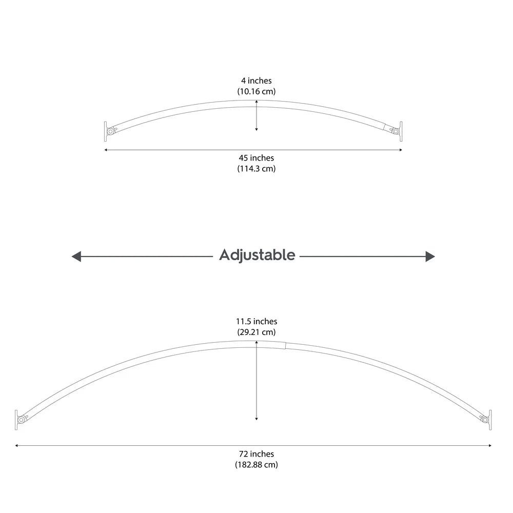 Adjustable Rotating Curved Shower Bar