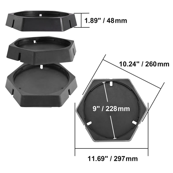 RV Rubber Leveling Pads - Landing Feet Permanently Attached to Jack Stabilizers