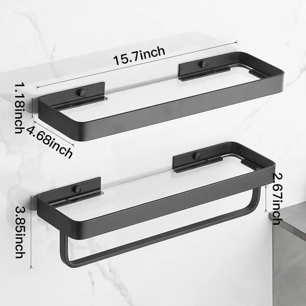 Bathroom Shelves Wall Mounted Tempered Glass