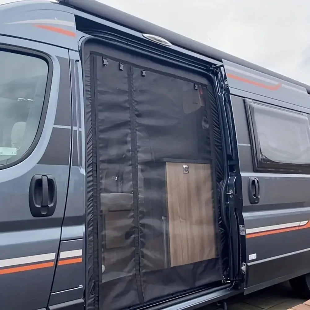 Magnetic Caravan Door Curtain with Zipper