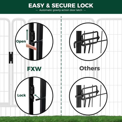 Metal Dog Fence with Wide Door, 40"Height 8/16 Panels