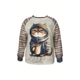 Women's Fashionable Cartoon Printed Pullover