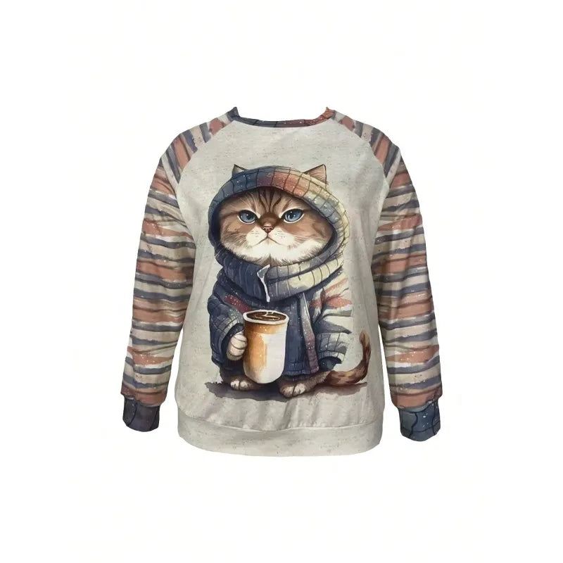 Women's Fashionable Cartoon Printed Pullover