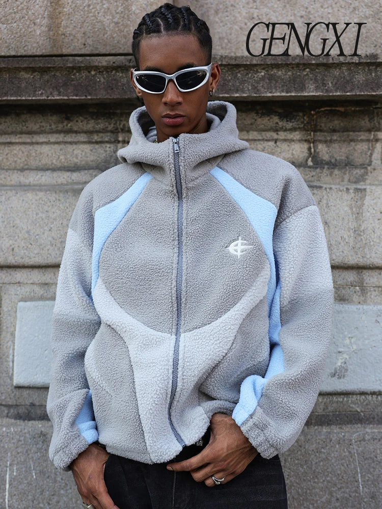 New Autumn/Winter Men's Fleece-Lined Hooded Jacket