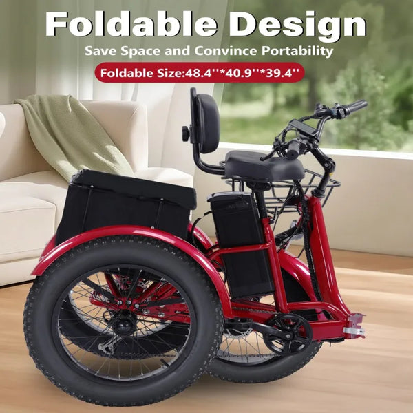 48V500W Electric Folding Tricycle for Adults