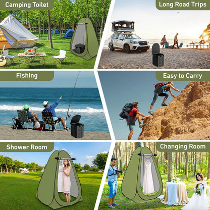 Pop up Privacy Tent with Portable Toilet, Shower, Changing Room