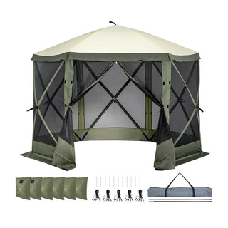 Pop-Up Screen Tent with 6 Removable Privacy Wind Cloths
