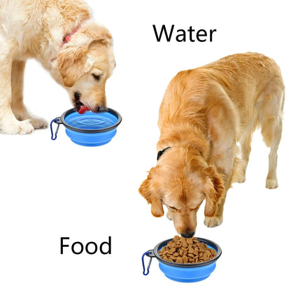Collapsible Silicone Dog Food Water Bowl