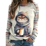 Women's Fashionable Cartoon Printed Pullover