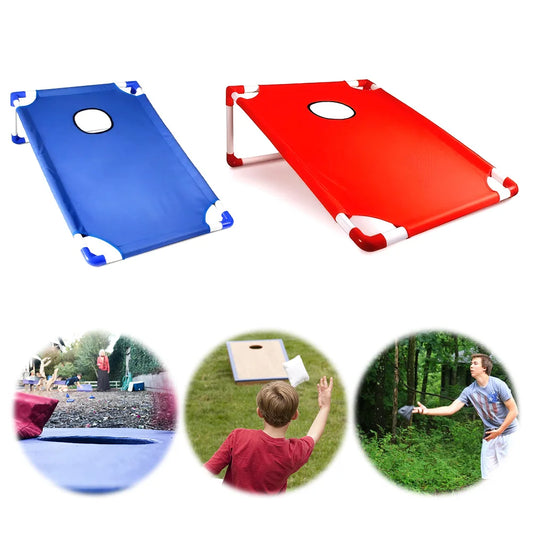 Portable Cornhole Board Set with 3 Red 3 Blue Bags