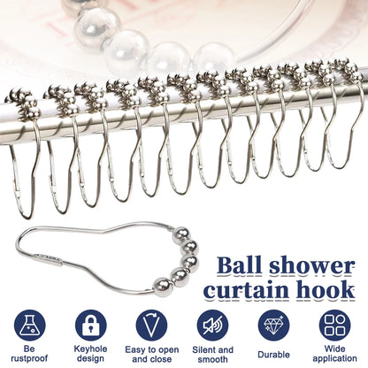 12pcs/set Stainless Steel Curtain Hooks