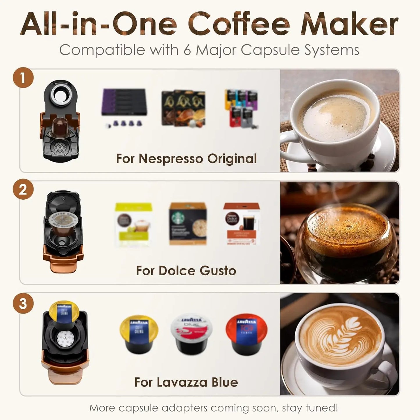 19-Bar Small Espresso Machine & Coffee Machine