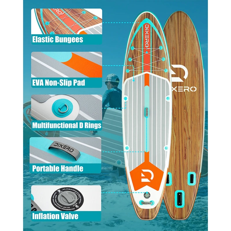 Waterproof Inflatable Paddle Board 11''x33''x6''