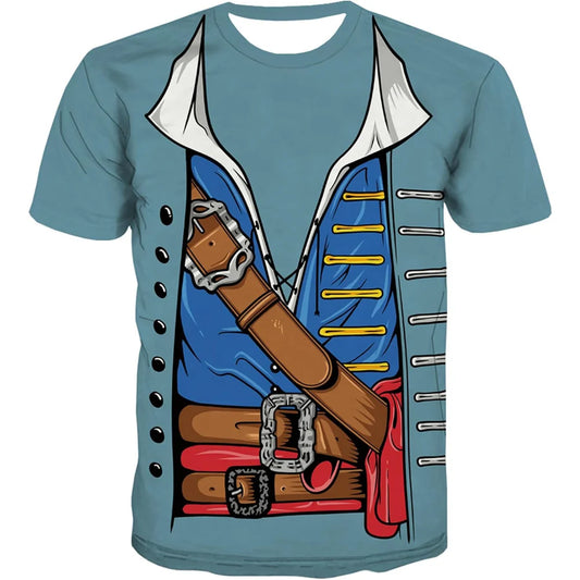 Halloween Pirate Costume Men Shirt
