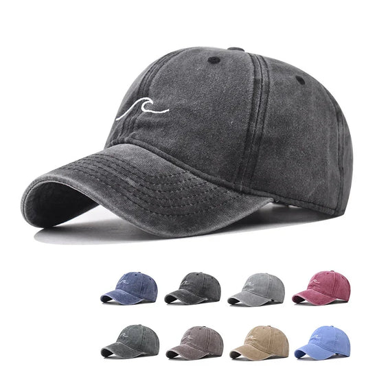 Wave Ripple Embroidery Baseball Cap