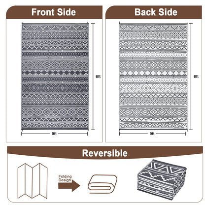 5x8 Outdoor Rug, Waterproof & Reversible