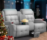 Massage Reclining Loveseat Sofa with Storage Console, Wall Hugger