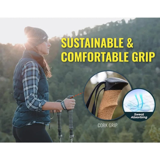 High quality Cork Grip Trekking Poles