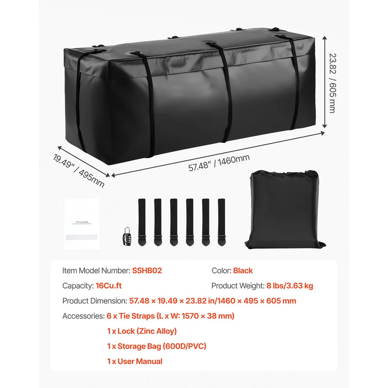 Heavy Duty Hitch Cargo Carrier Bag - Waterproof
