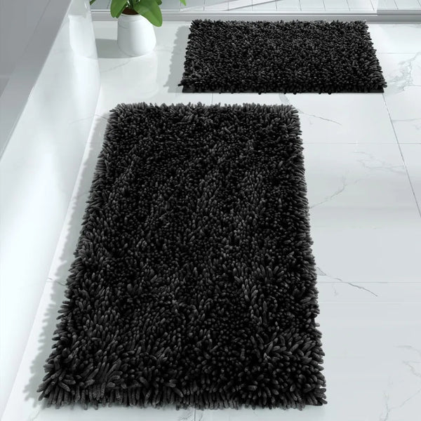 Luxury Shaggy Extra Thick Bathroom Rugs - 2 Piece Set