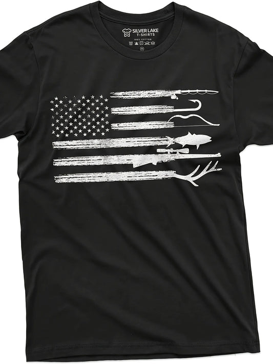 Men's Patriotic American Flag T-Shirt
