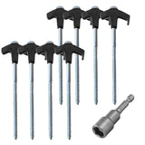 8Pcs Screw in Tent Stakes with Hex Socket