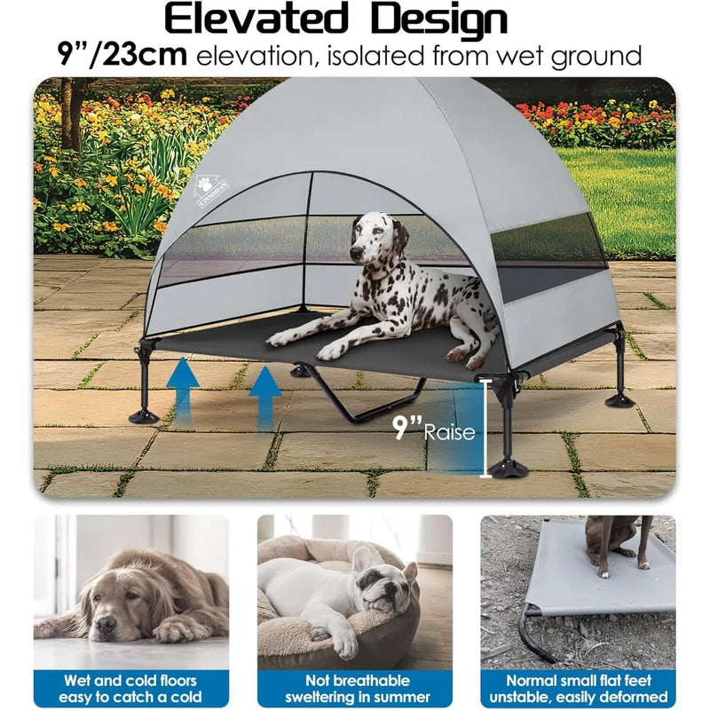Elevated Dog Bed with Upgraded Canopy