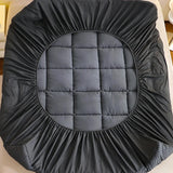 Dark Grey Quilted Mattress Pad