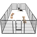 Metal Dog Fence with 2 Gates, 40", 16 Panels