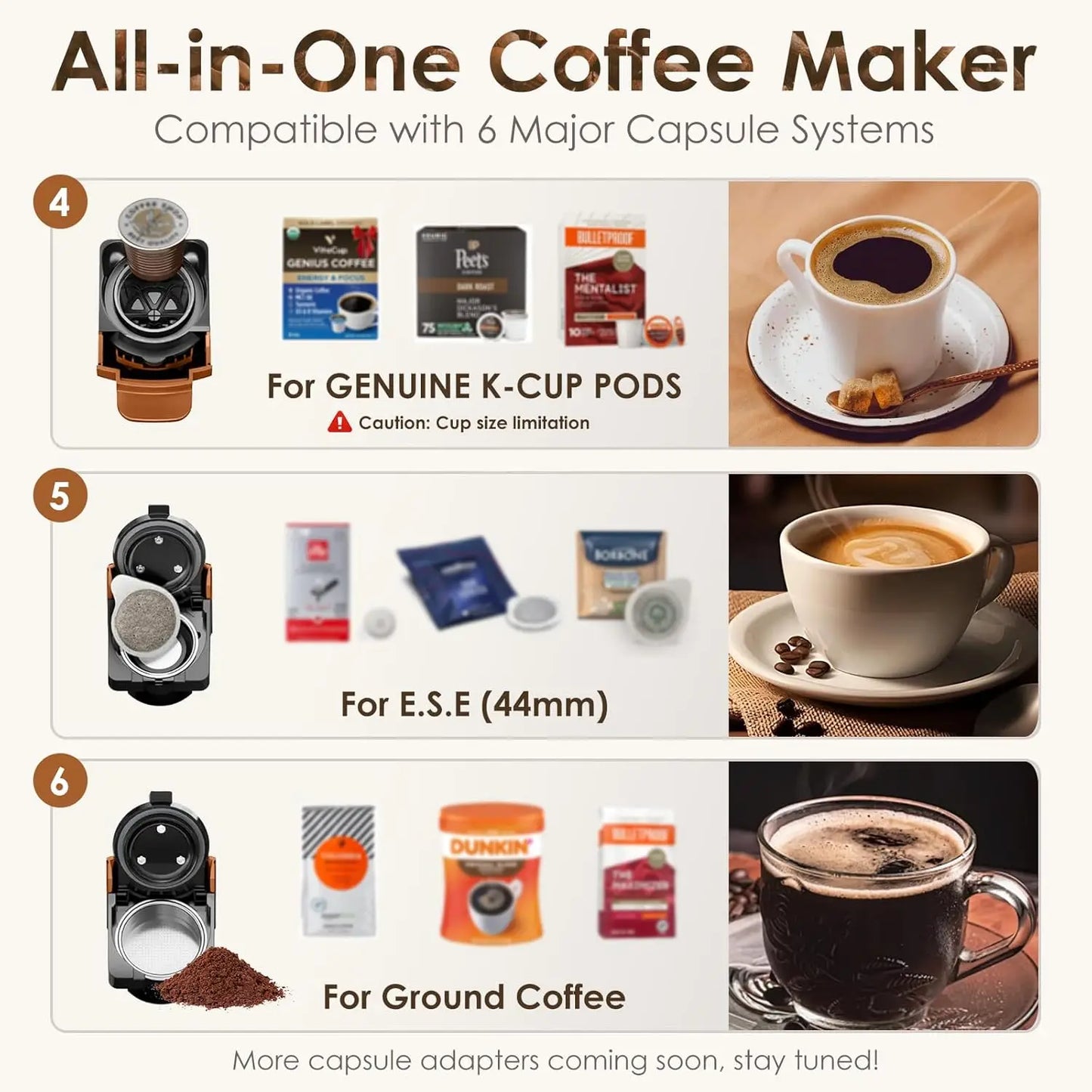 19-Bar Small Espresso Machine & Coffee Machine