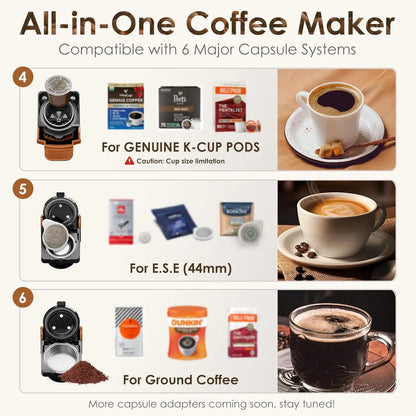 19-Bar Small Espresso Machine & Coffee Machine