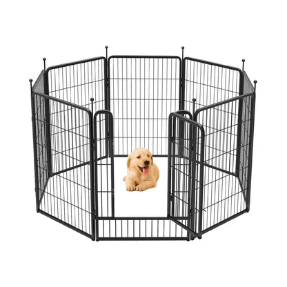 Metal Dog Fence with Wide Door, 40"Height 8/16 Panels