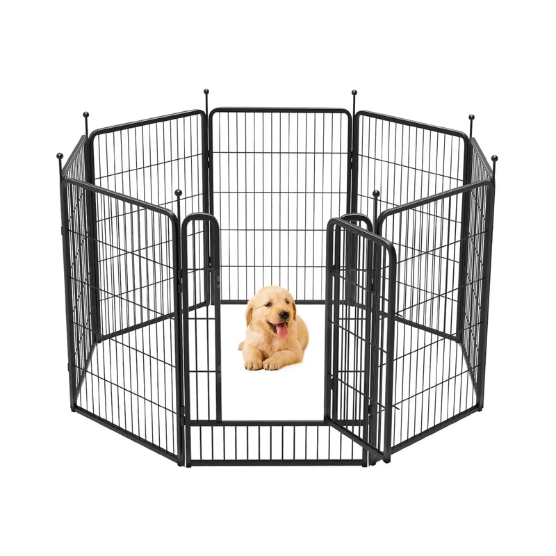 Metal Dog Fence with Wide Door, 40"Height 8/16 Panels