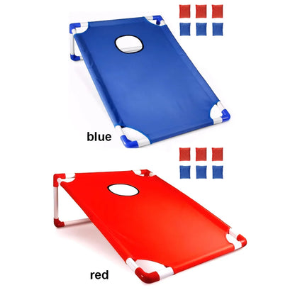 Portable Cornhole Board Set with 3 Red 3 Blue Bags