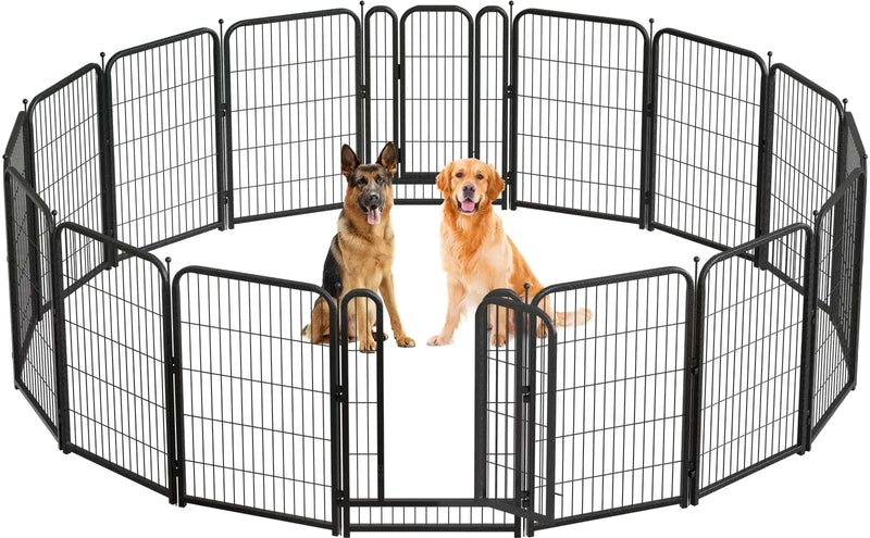 Metal Dog Fence with Wide Door, 40"Height 8/16 Panels