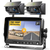 HD1080P 7" IPS Monitor with 2 Magnetic Solar Backup Camera's (Wireless)