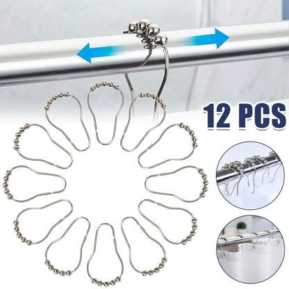 12pcs/set Stainless Steel Curtain Hooks